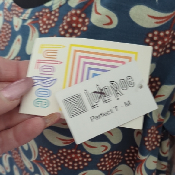 LuLaRoe Blue and Red Patterned Mini Dress - Picture 3 of 4